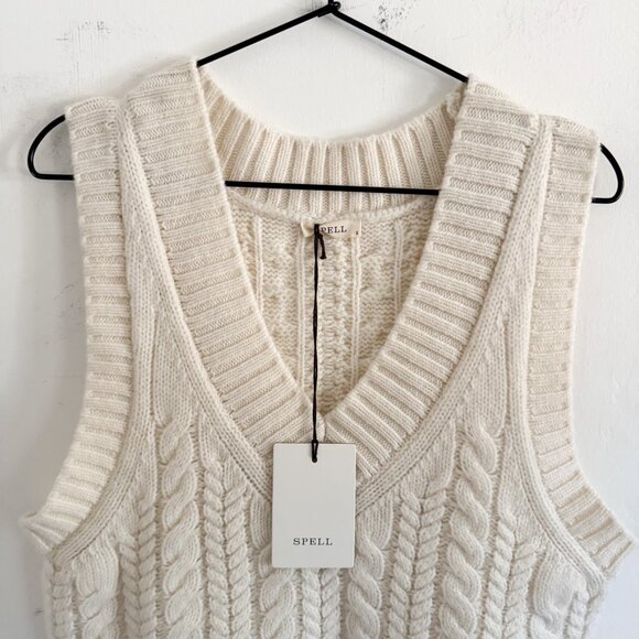 NWT Spell Ivory Rolling Hills Knit Vest S - Picture 3 of 8